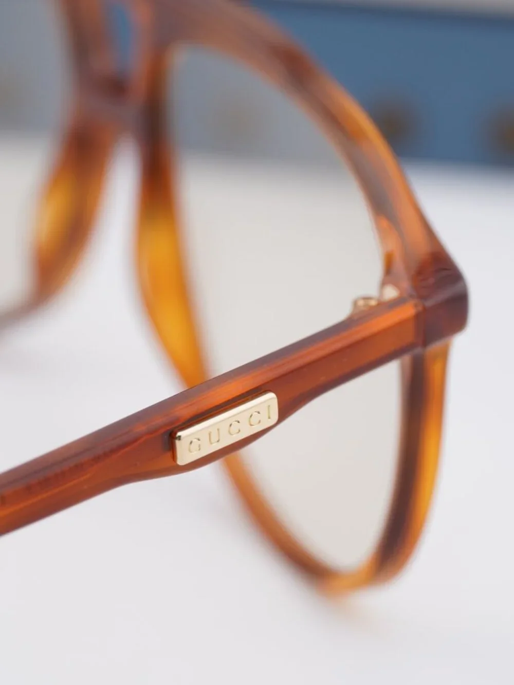 Gucci GG0264S 001 Aviator Sunglasses - Havana / Yellow